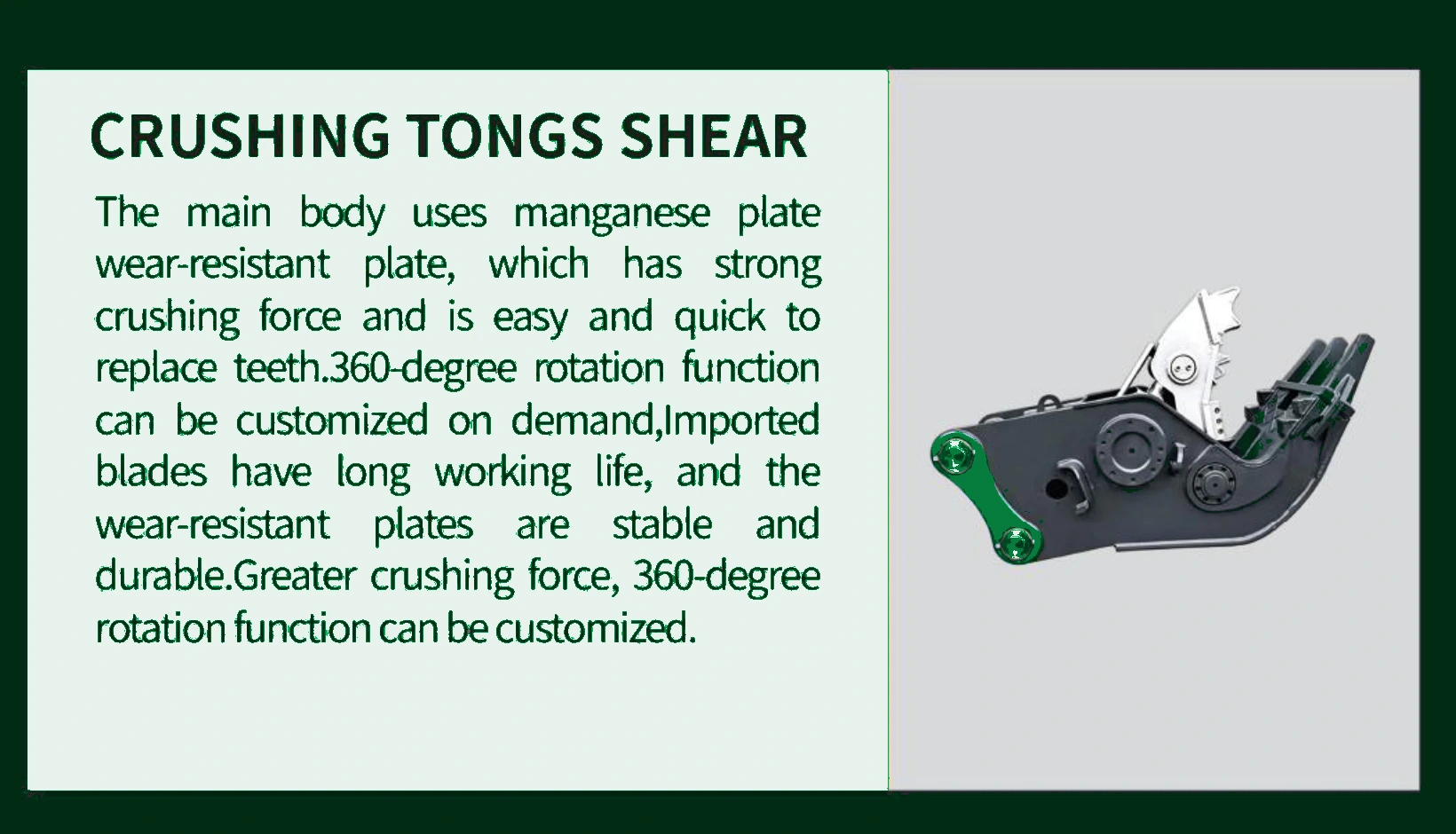 Crushing Tongs Shear product information