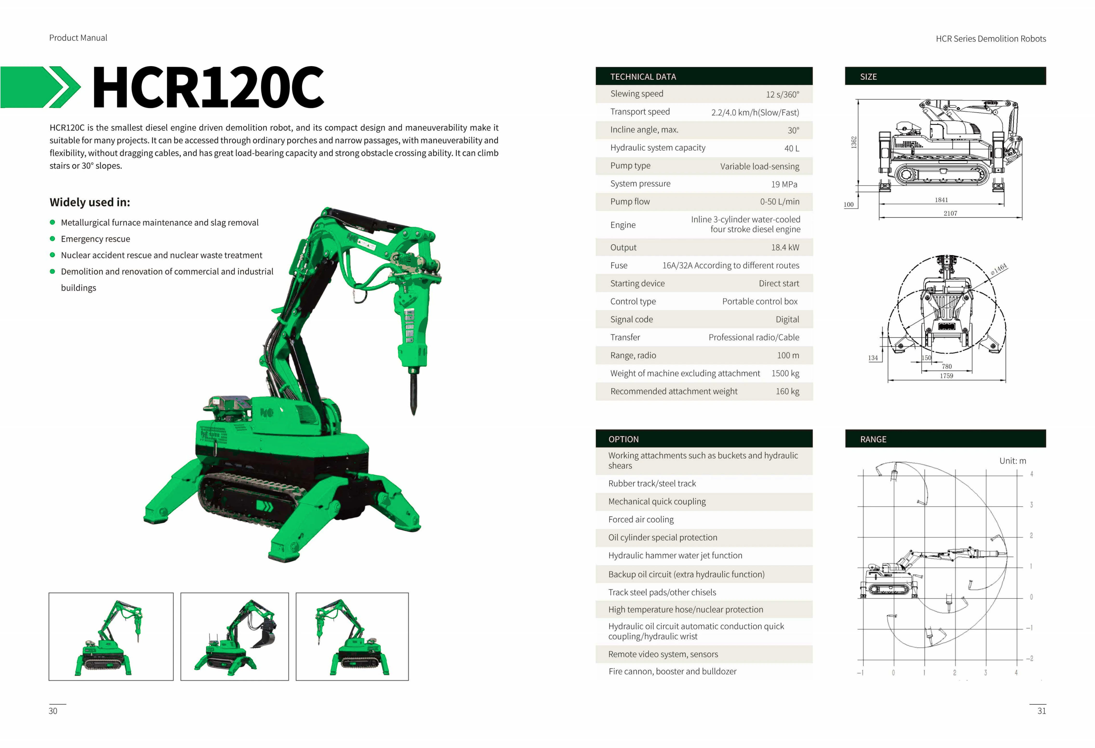 HCR120C technical data