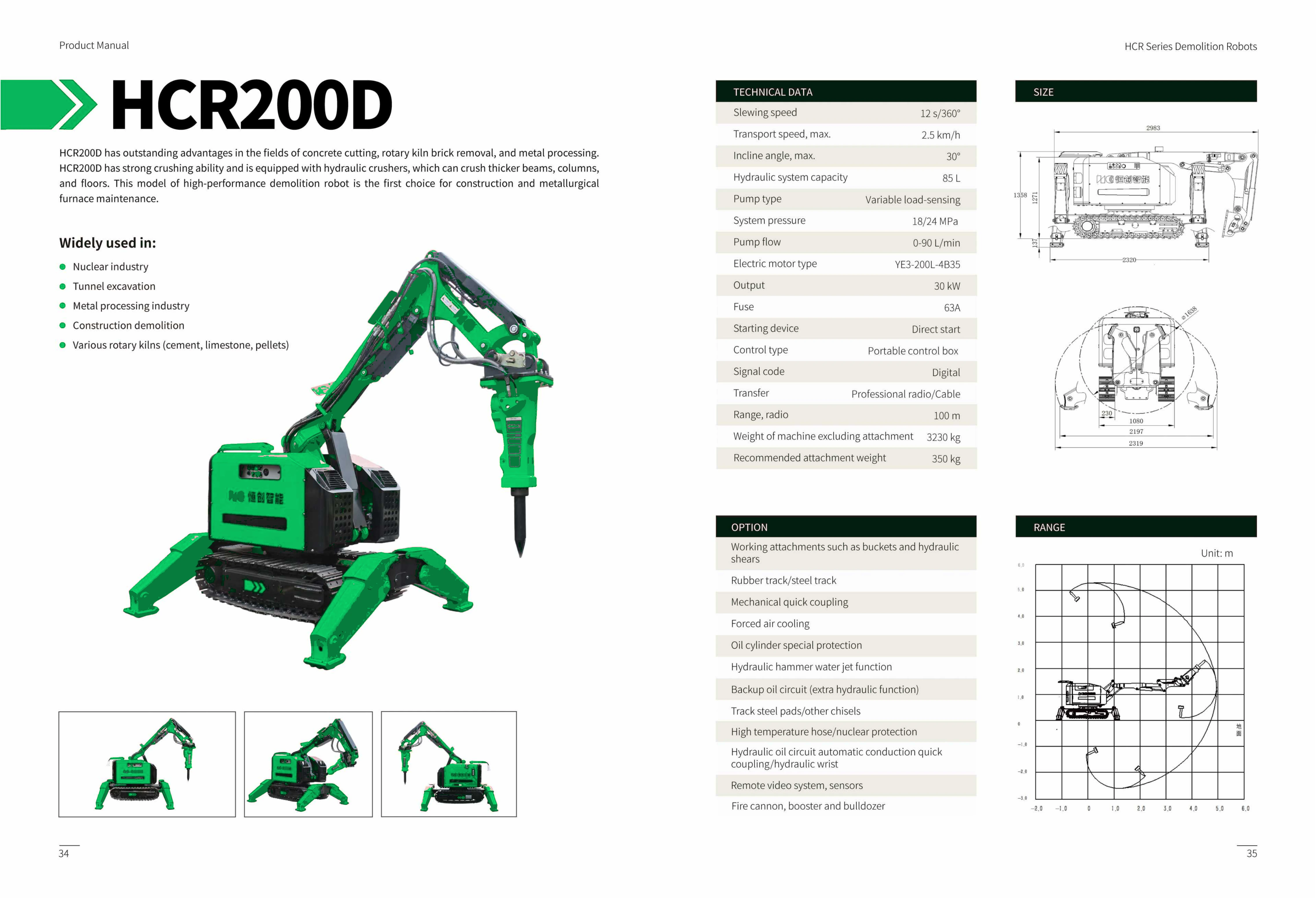 HCR200D technical data