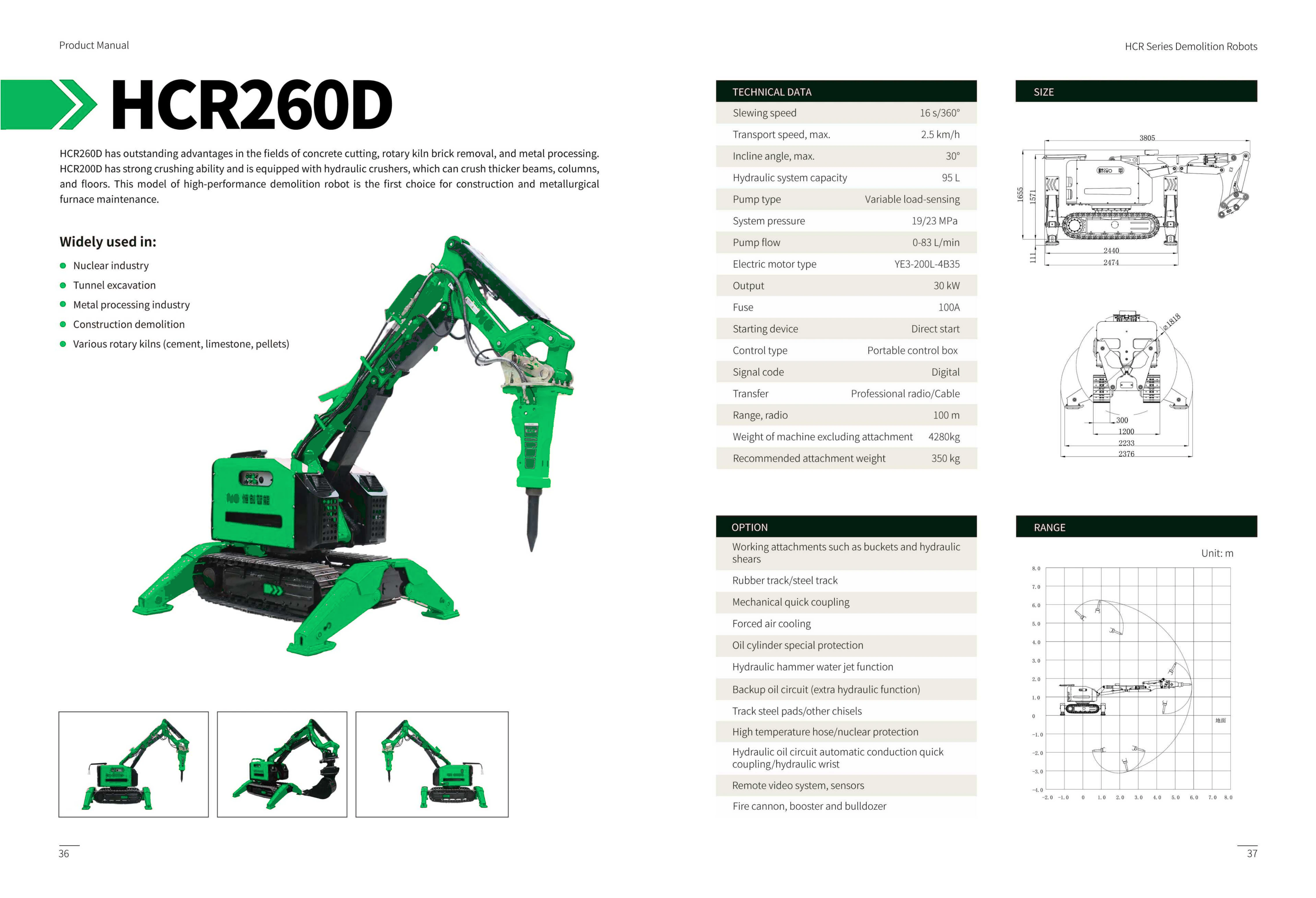 HCR260D technical data