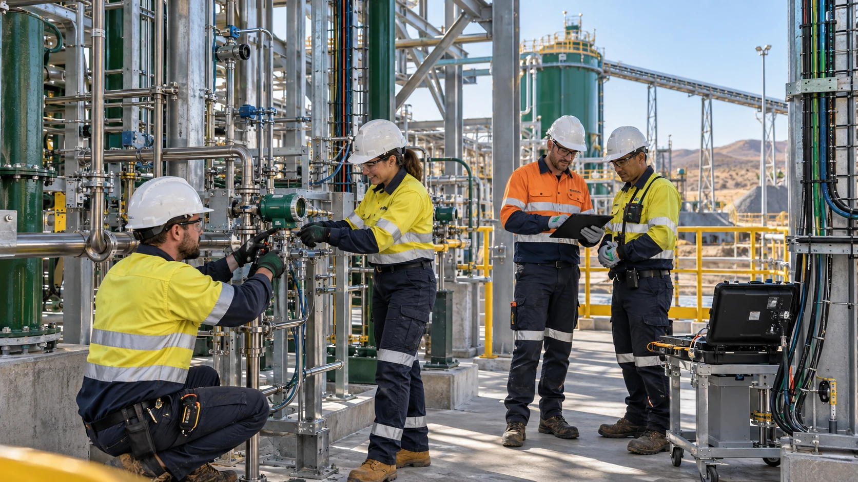 Multidisciplinary trades completing a greenfield industrial installation